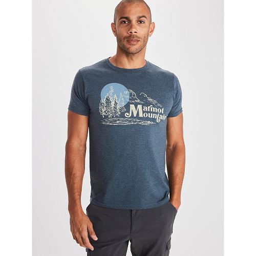 Marmot Redpoint Clothes - Mens T-Shirts Navy CA7508936 Canada